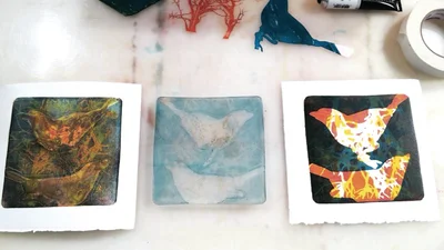 Monoprinting with OPEN Slow-Drying Acrylics