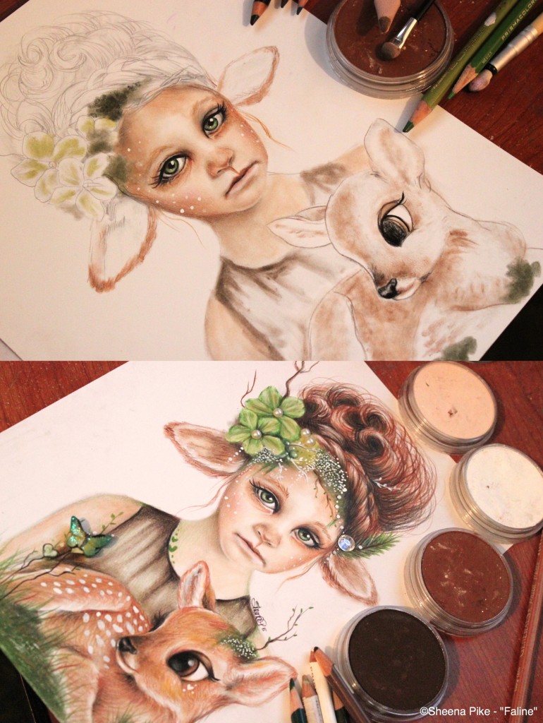 FALINE - PROCESS DEMO - PANPASTEL COLORED PENCIL- SHEENA PIKE-001