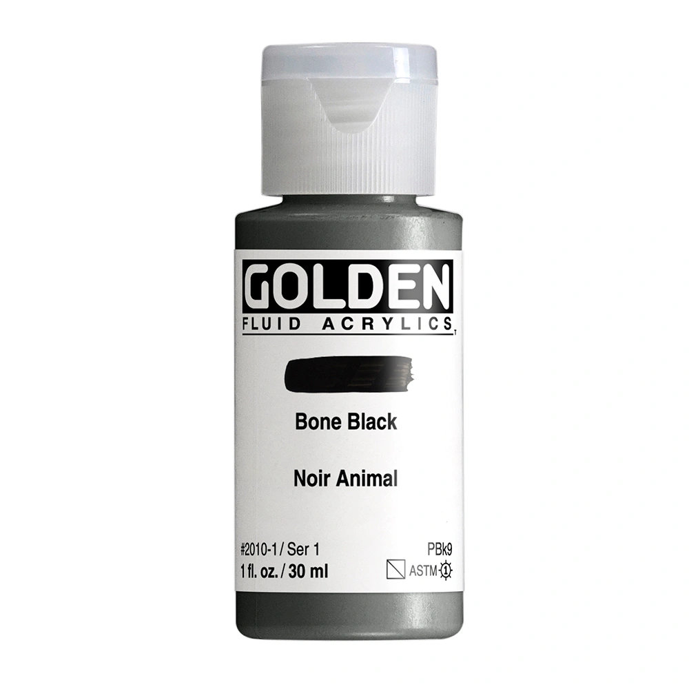 Fluid Acrylic Color - Bone Black - 1 oz cylinder - 01-oz