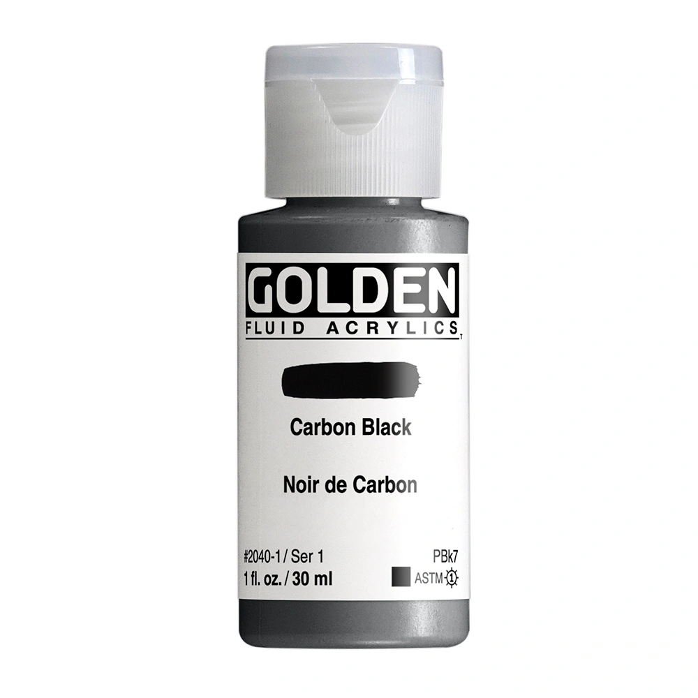 Fluid Acrylic Color - Carbon Black - 1 oz cylinder - 01-oz
