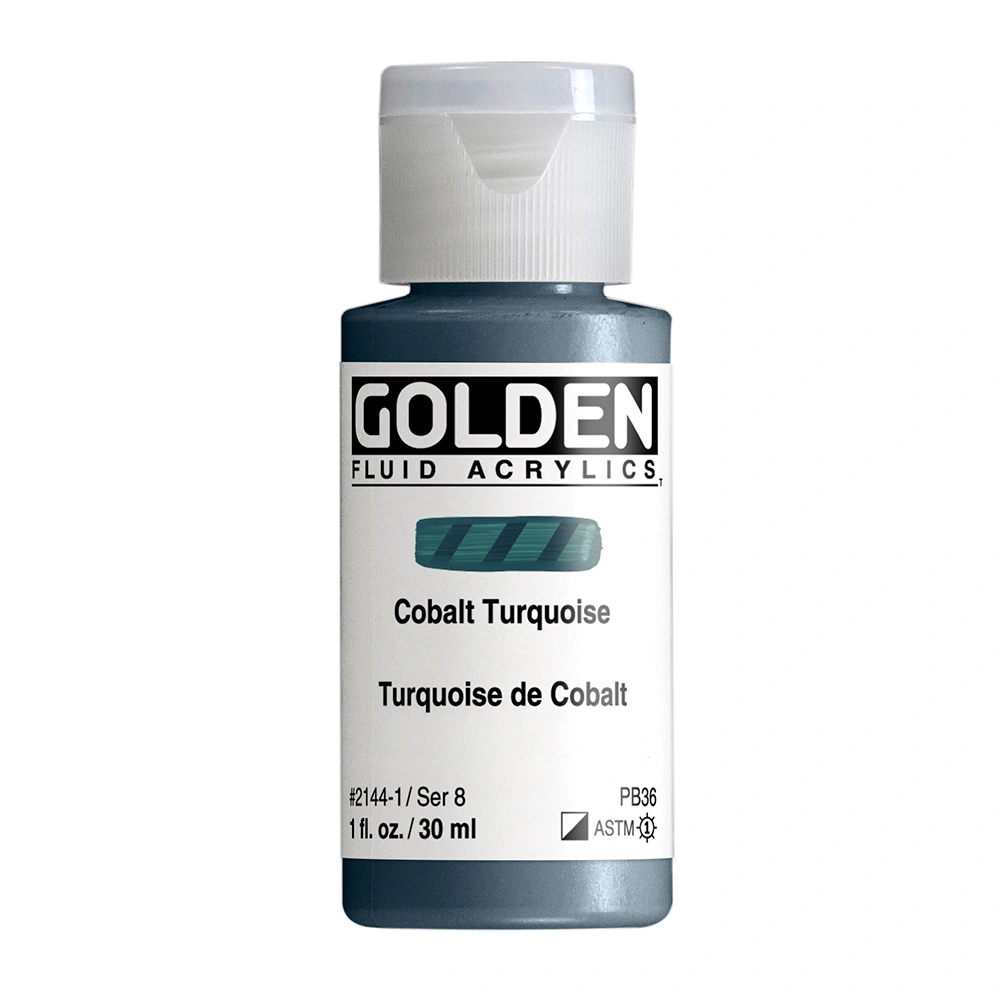 Fluid Acrylic Color - Cobalt Turquoise - 1 oz cylinder - 01-oz