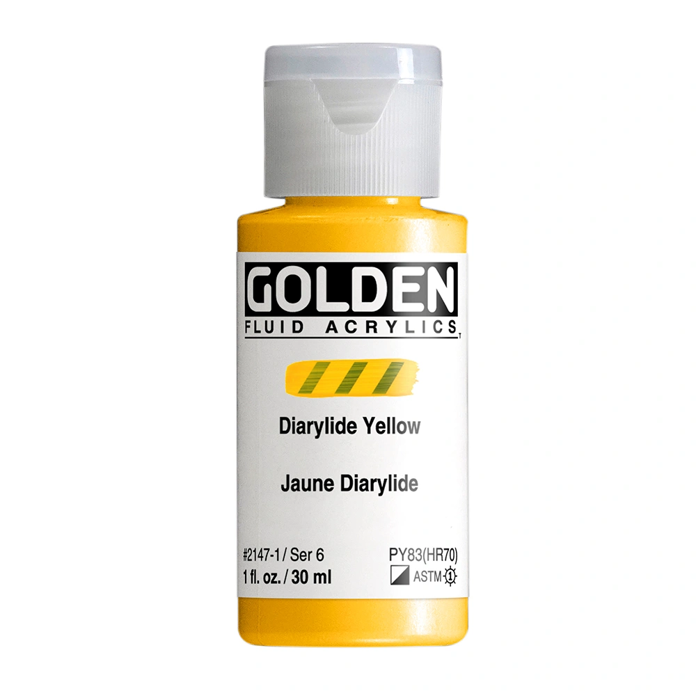 Fluid Acrylic Color - Diarylide Yellow - 1 oz cylinder - 01-oz