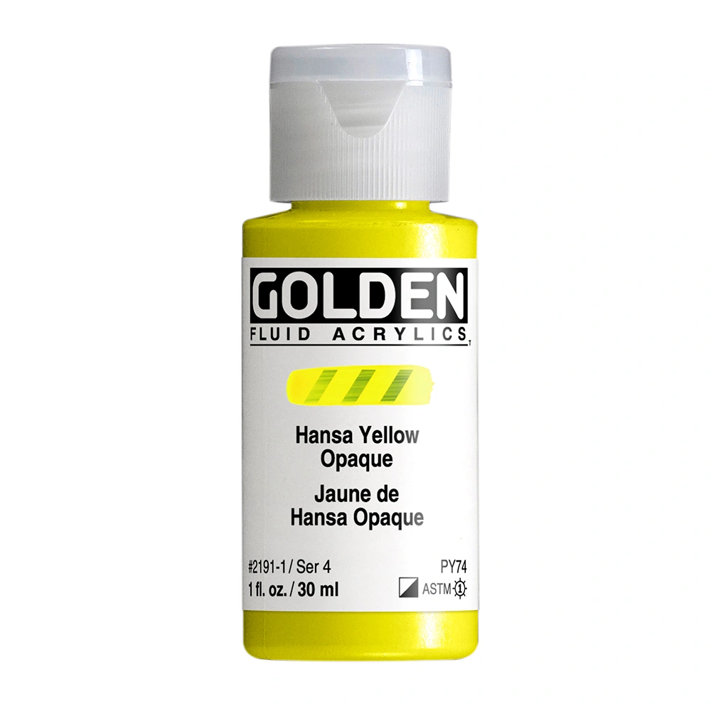 Fluid Acrylic Color - Hansa Yellow Opaque - 1 oz cylinder - 01-oz