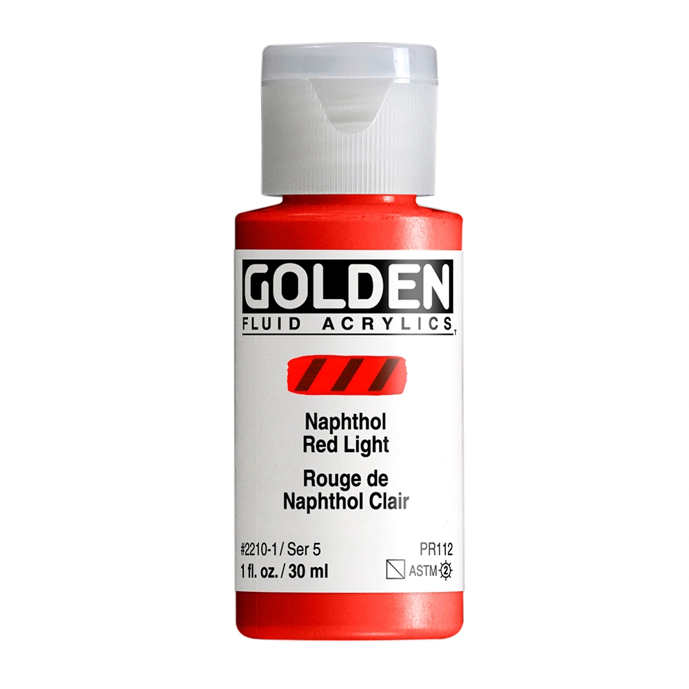 Fluid Acrylic Color - Naphthol Red Light - 1 oz cylinder - 01-oz