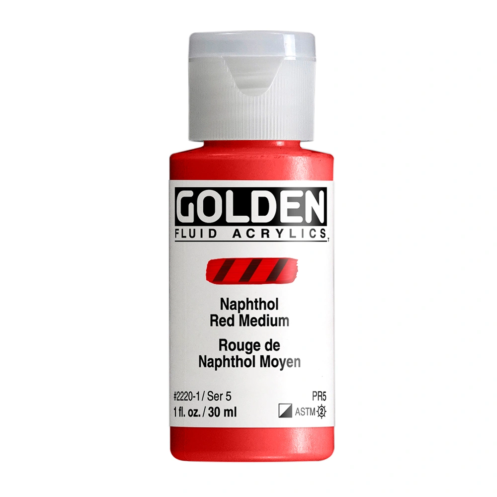 Fluid Acrylic Color - Naphthol Red Medium - 1 oz cylinder - 01-oz