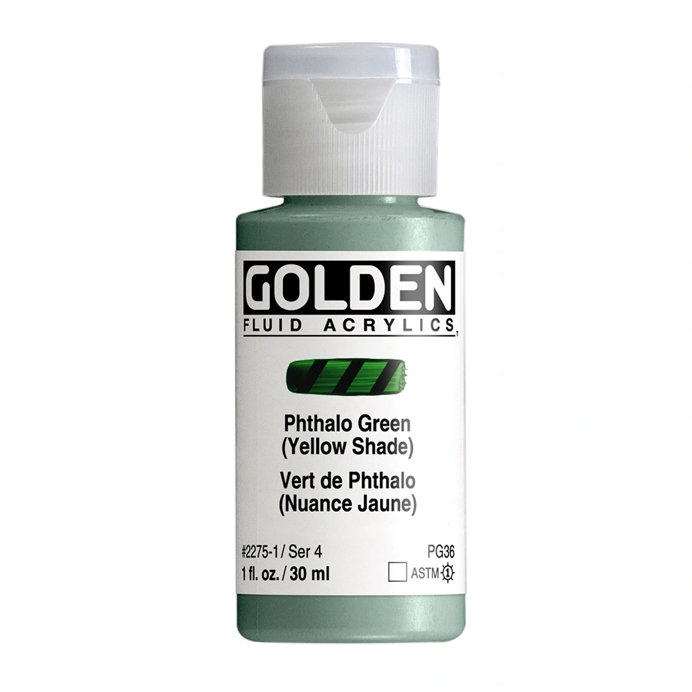 Fluid Acrylic Color - Phthalo Green (Yellow Shade) - 1 oz cylinder - 01-oz