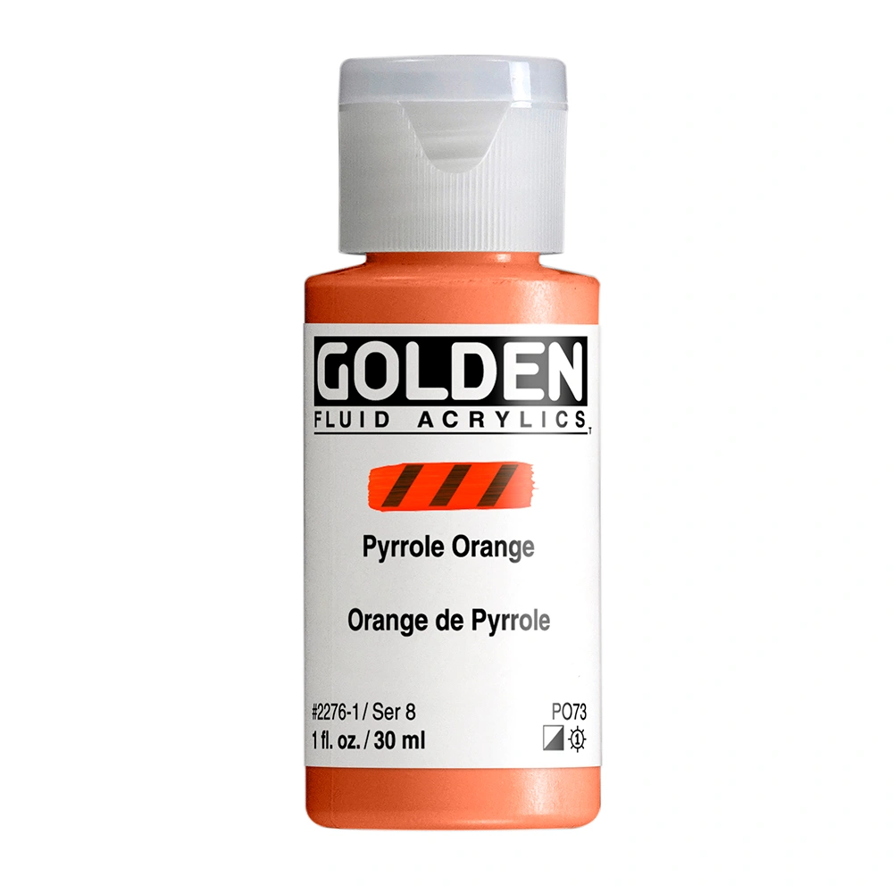Fluid Acrylic Color - Pyrrole Orange - 1 oz cylinder - 01-oz