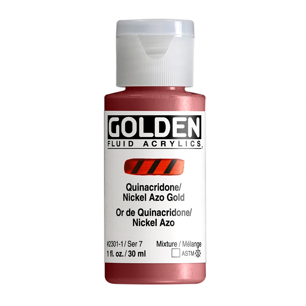 Fluid Acrylic Color - Quinacridone / Nickel Azo Gold - 1 oz cylinder - 01-oz