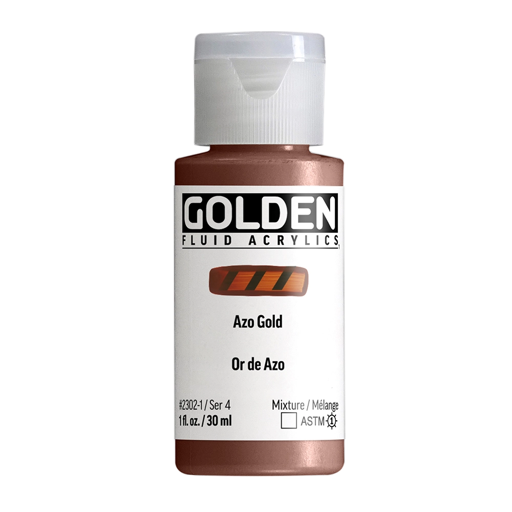 Fluid Acrylic Color Azo Gold - 1 oz cylinder - 01-oz