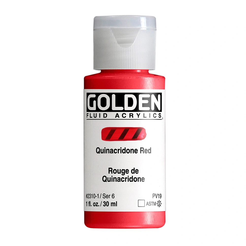 Fluid Acrylic Color - Quinacridone Red - 1 oz cylinder - 01-oz
