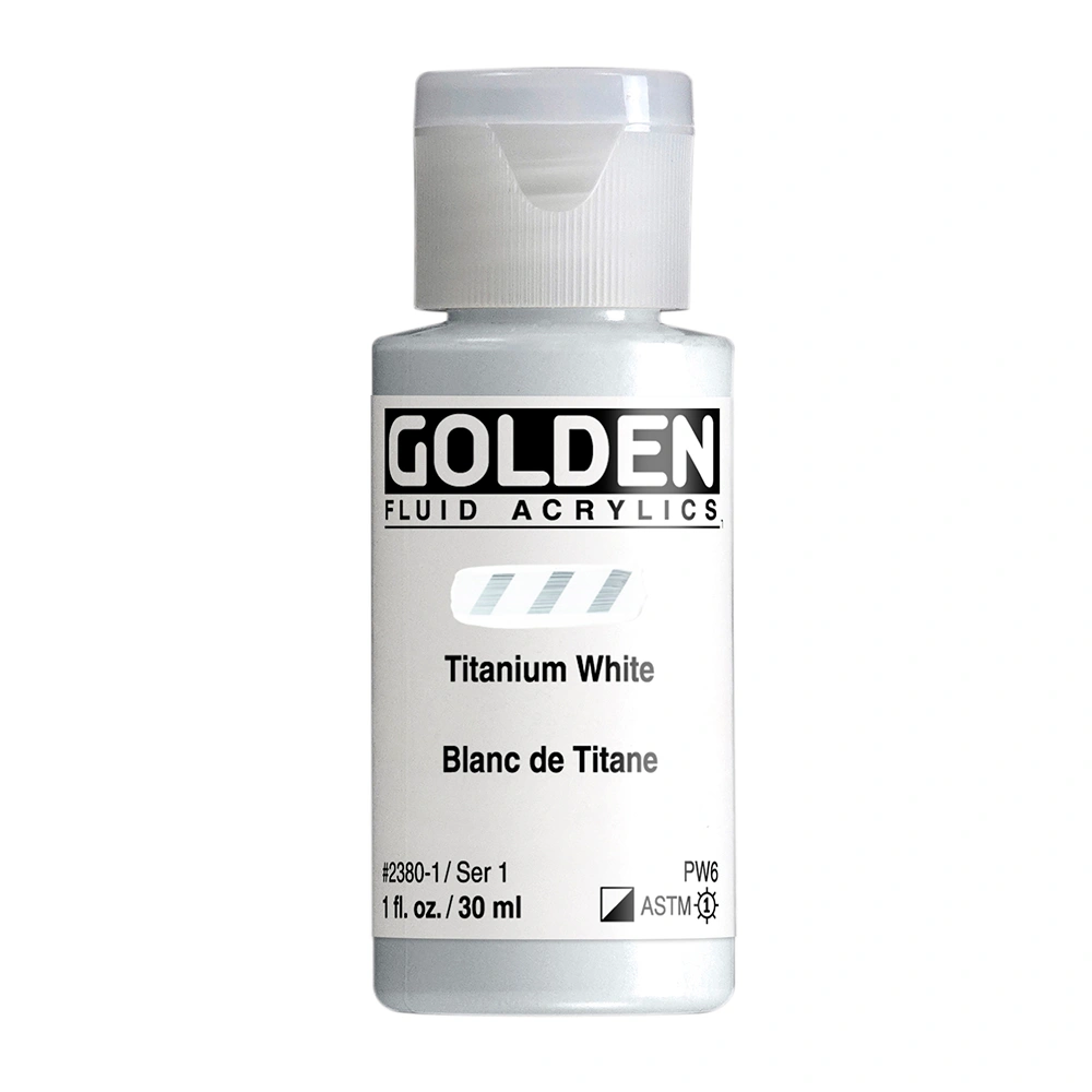 Fluid Acrylic Color - Titanium White - 1 oz cylinder - 01-oz