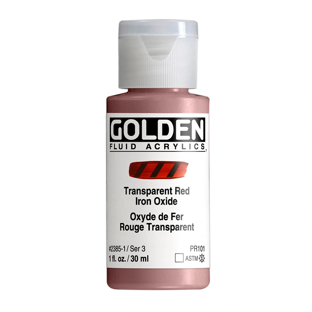 Fluid Acrylic Color - Transparent Red Iron Oxide - 1 oz cylinder - 01-oz