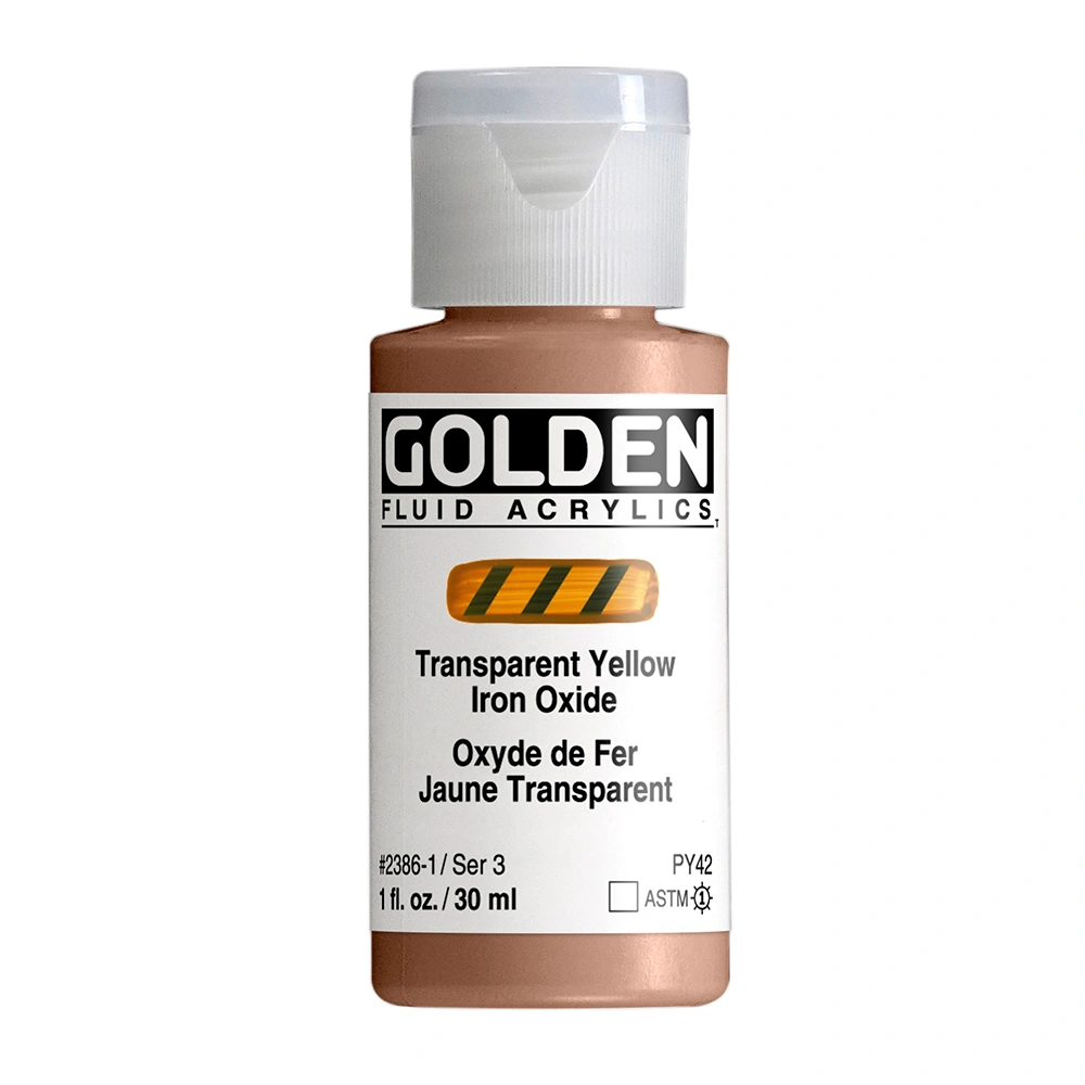 Fluid Acrylic Color - Transparent Yellow Iron Oxide - 1 oz cylinder - 01-oz