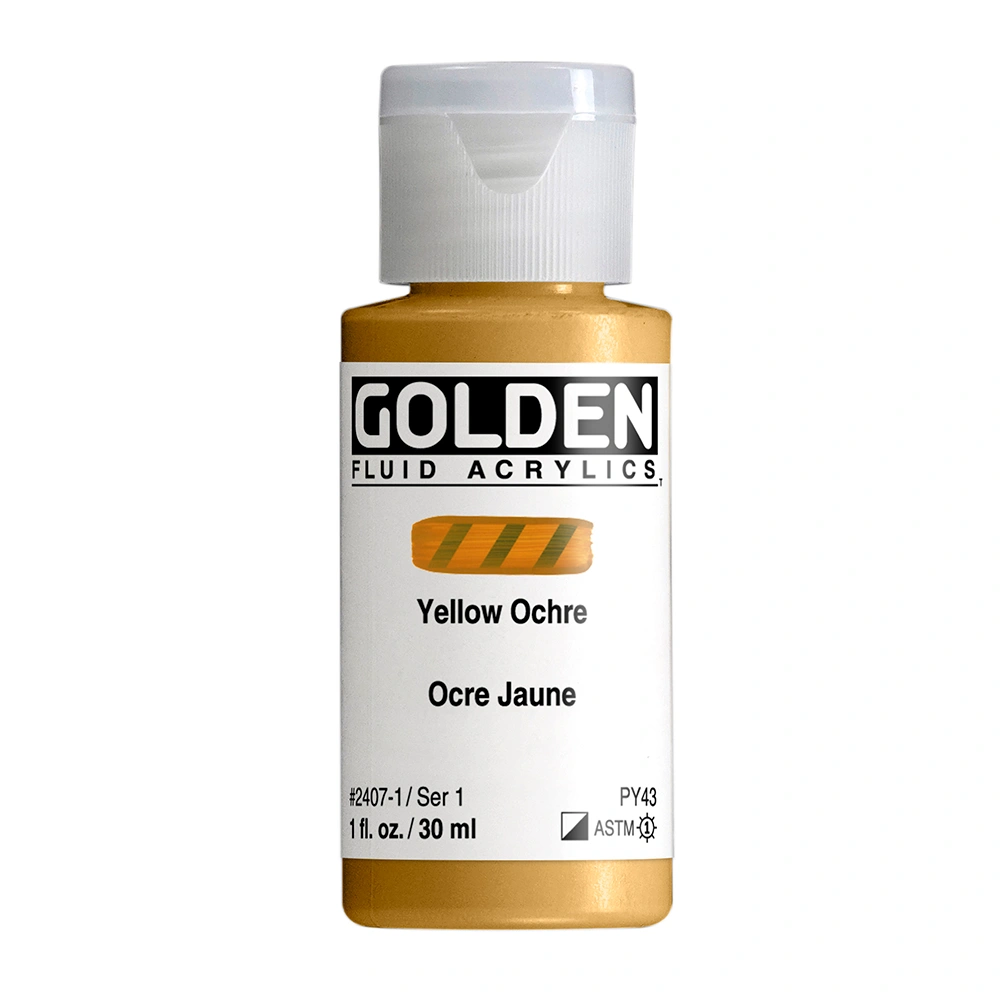 Fluid Acrylic Color - Yellow Ochre - 1 oz cylinder - 01-oz