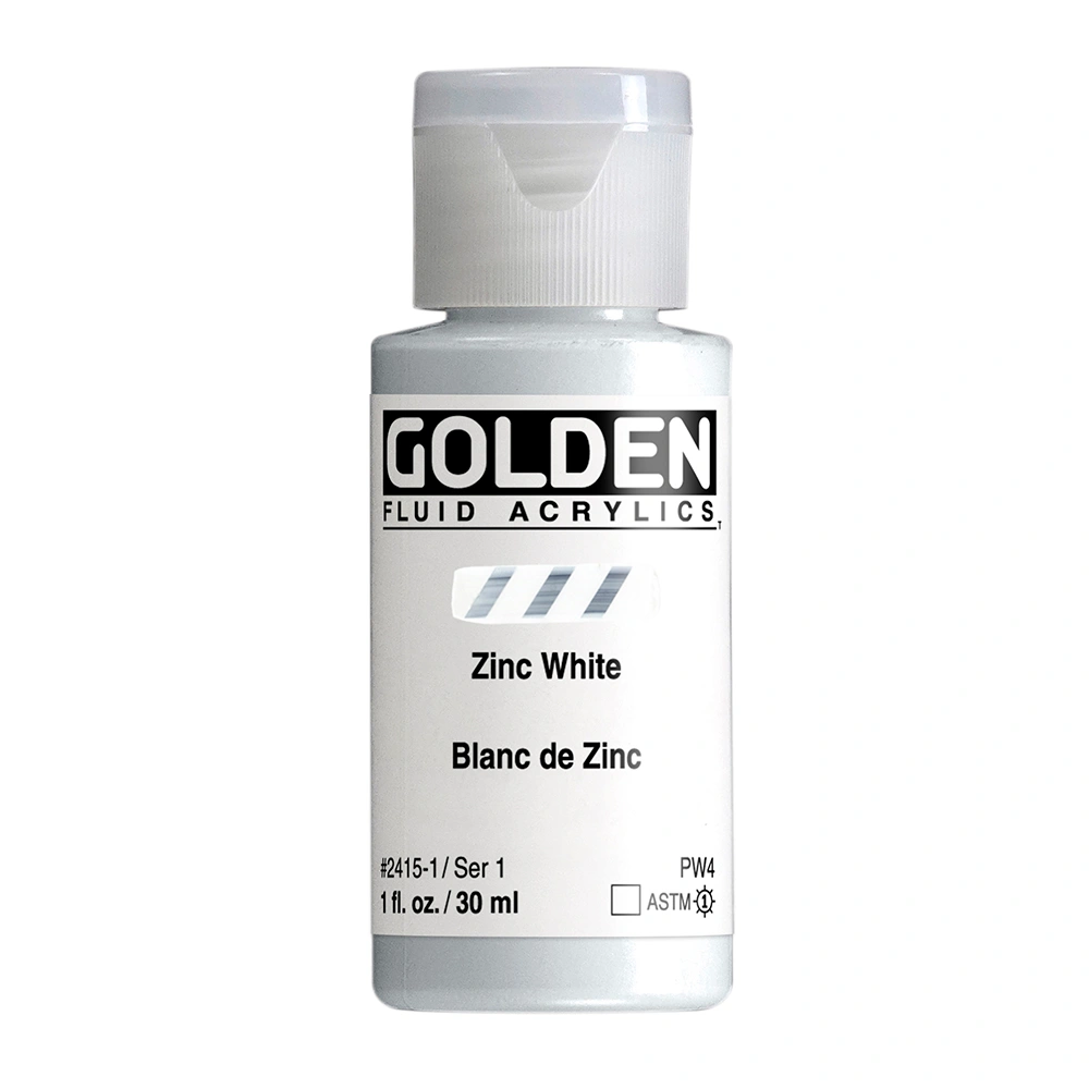 Fluid Acrylic Color - Zinc White - 1 oz cylinder - 01-oz