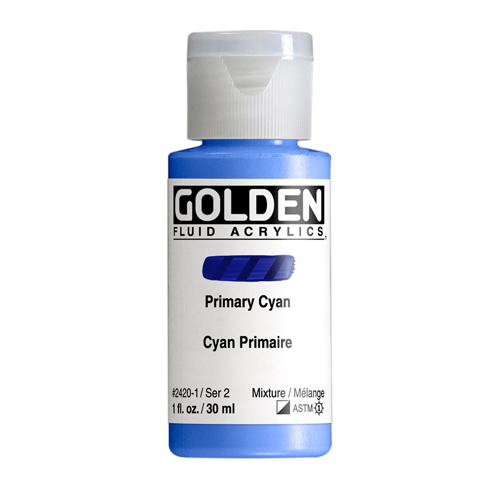 Fluid Acrylic Color - Primary Cyan - 1 oz cylinder - 01-oz