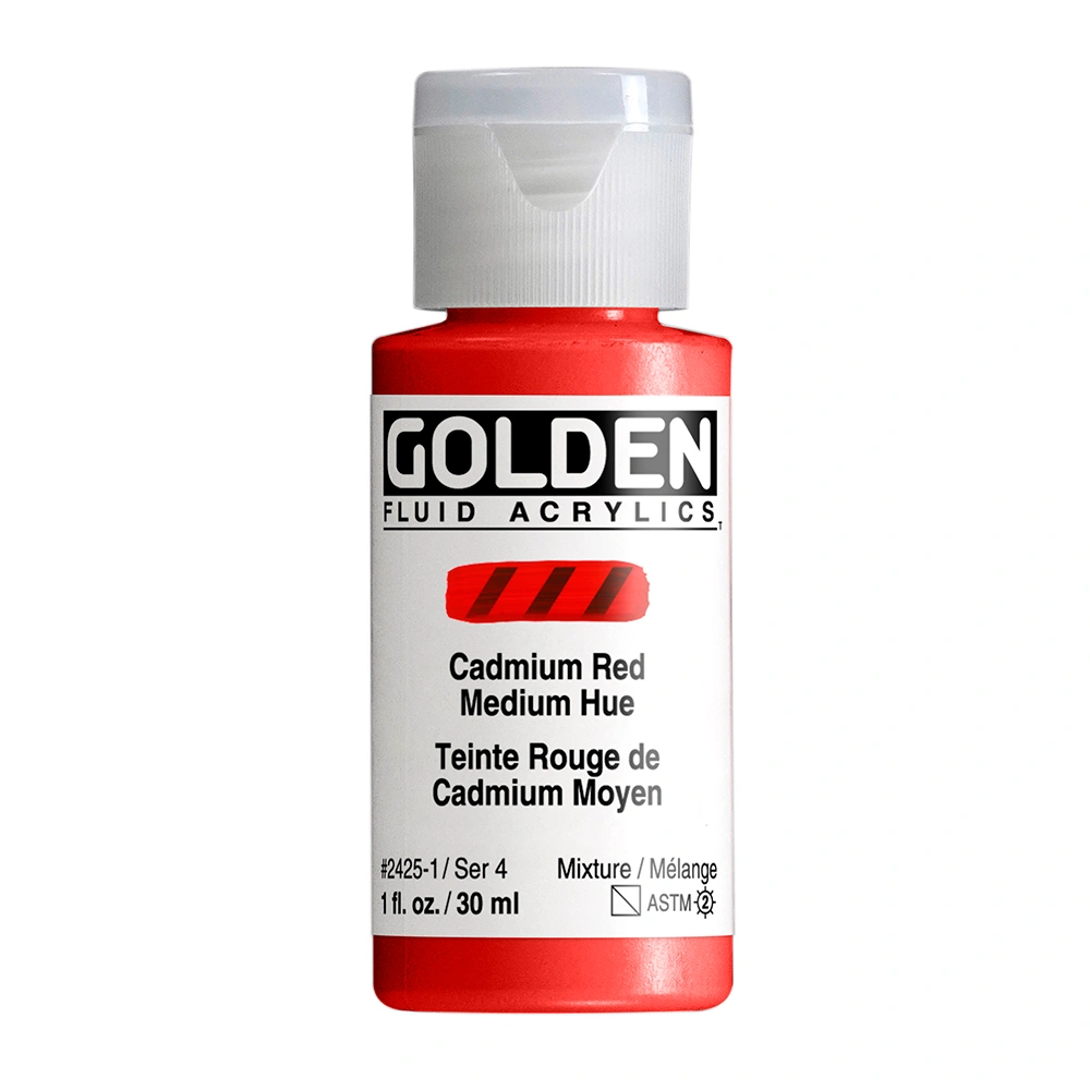 Fluid Acrylic Color - Cadmium Red Medium Hue - 1 oz cylinder - 01-oz