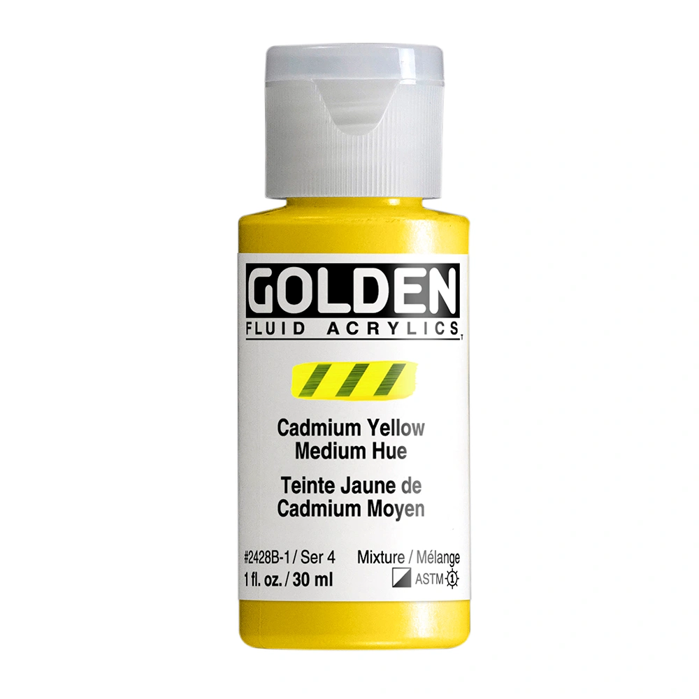 Fluid Acrylic Color - Cadmium Yellow Medium Hue - 1 oz cylinder - 01-oz