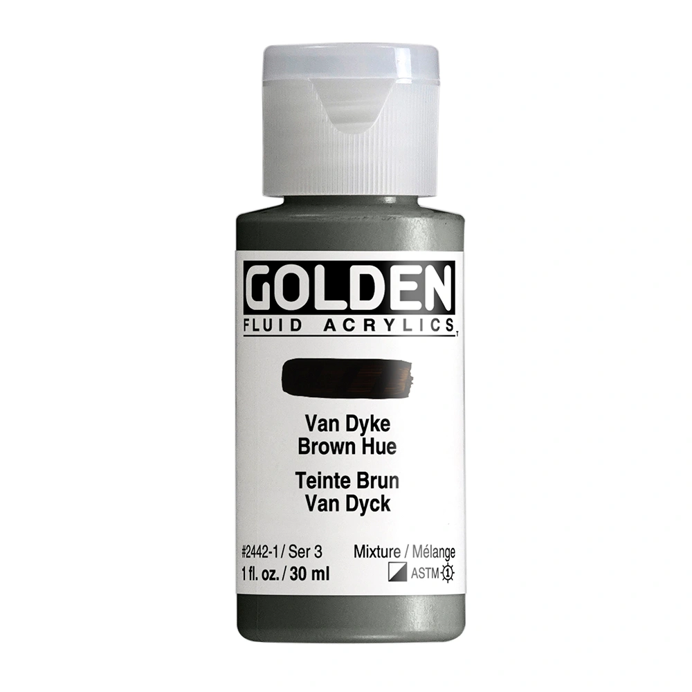 Fluid Acrylic Color - Van Dyke Brown Hue - 1 oz cylinder - 01-oz