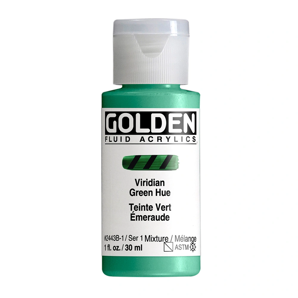 Fluid Acrylic Color - Viridian Green Hue - 1 oz cylinder - 01-oz