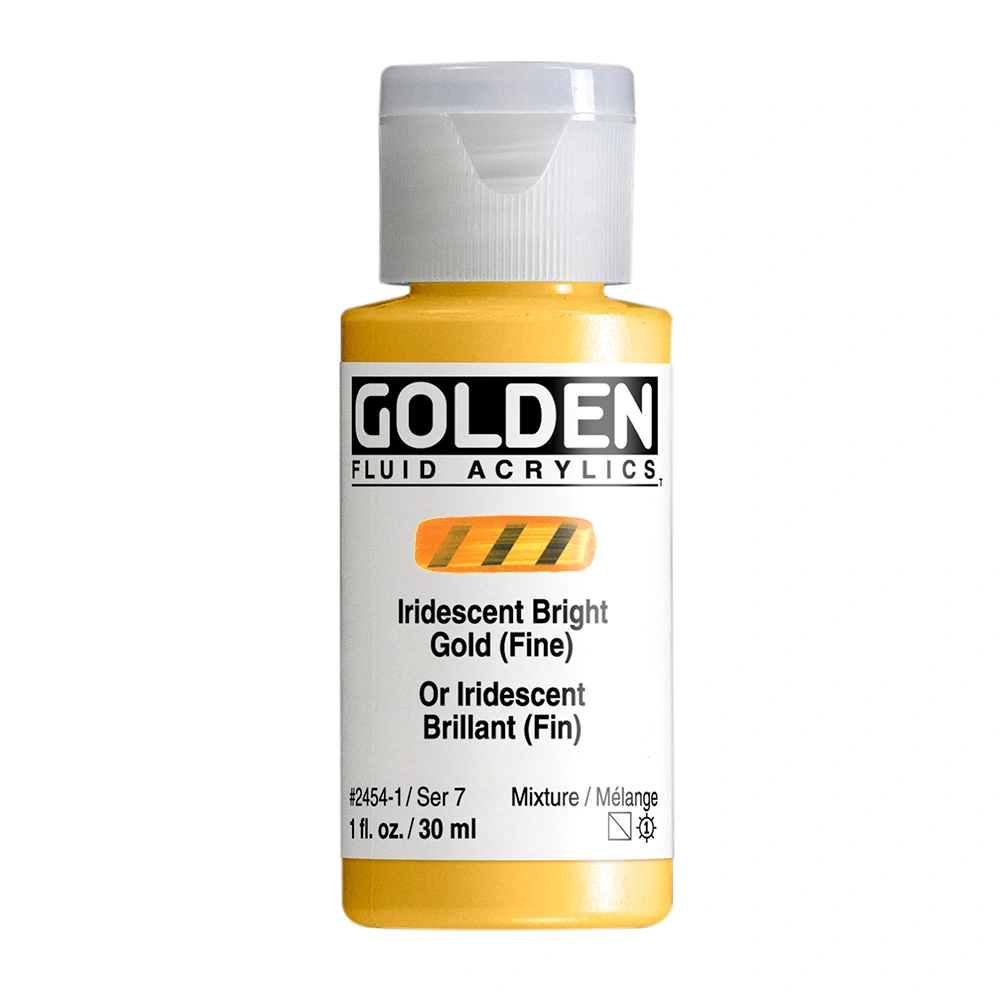 Fluid Acrylic Color - Iridescent Bright Gold (Fine) - 1 oz cylinder - 01-oz