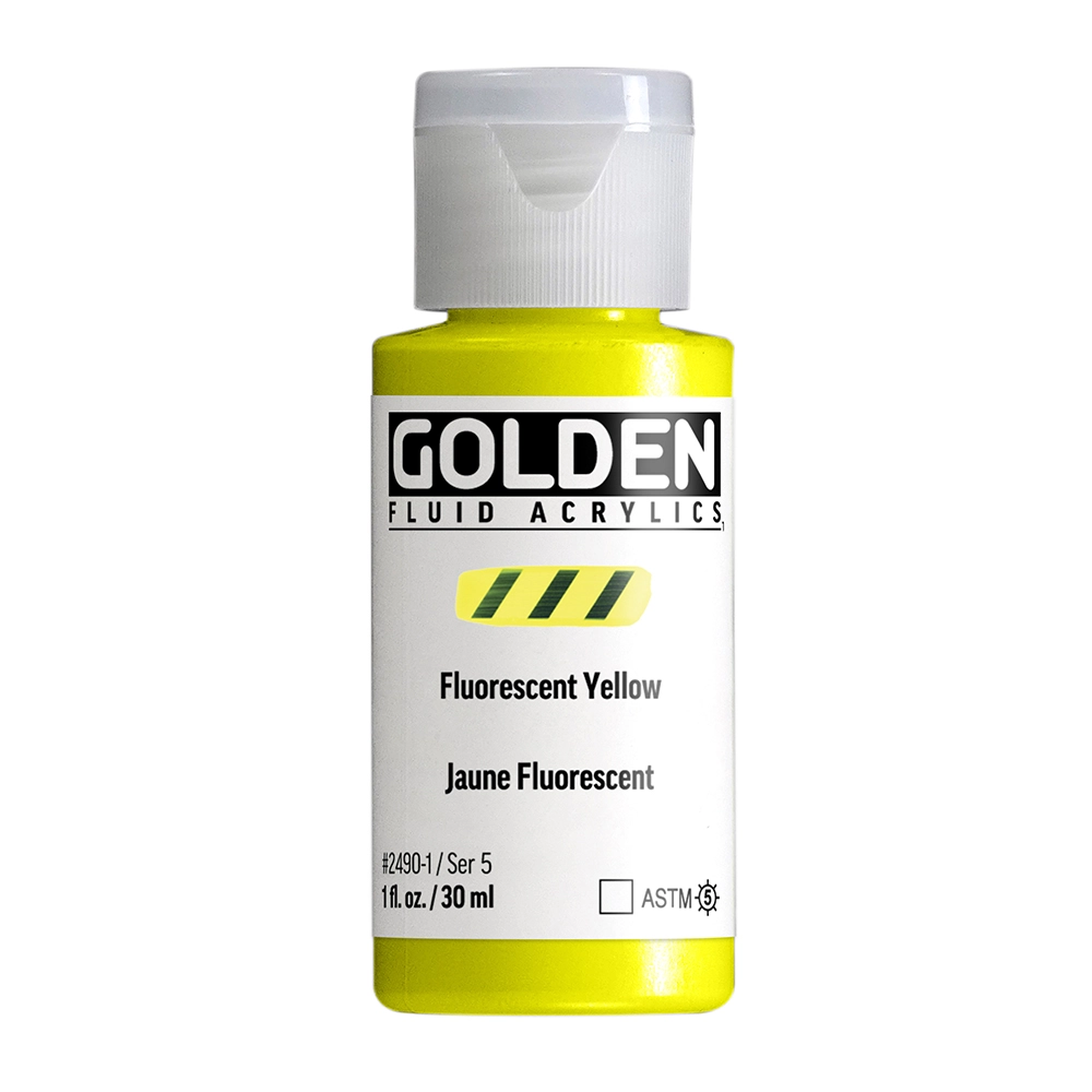 Fluid Acrylic Color Fluorescent Yellow - 1 oz cylinder - 01-oz
