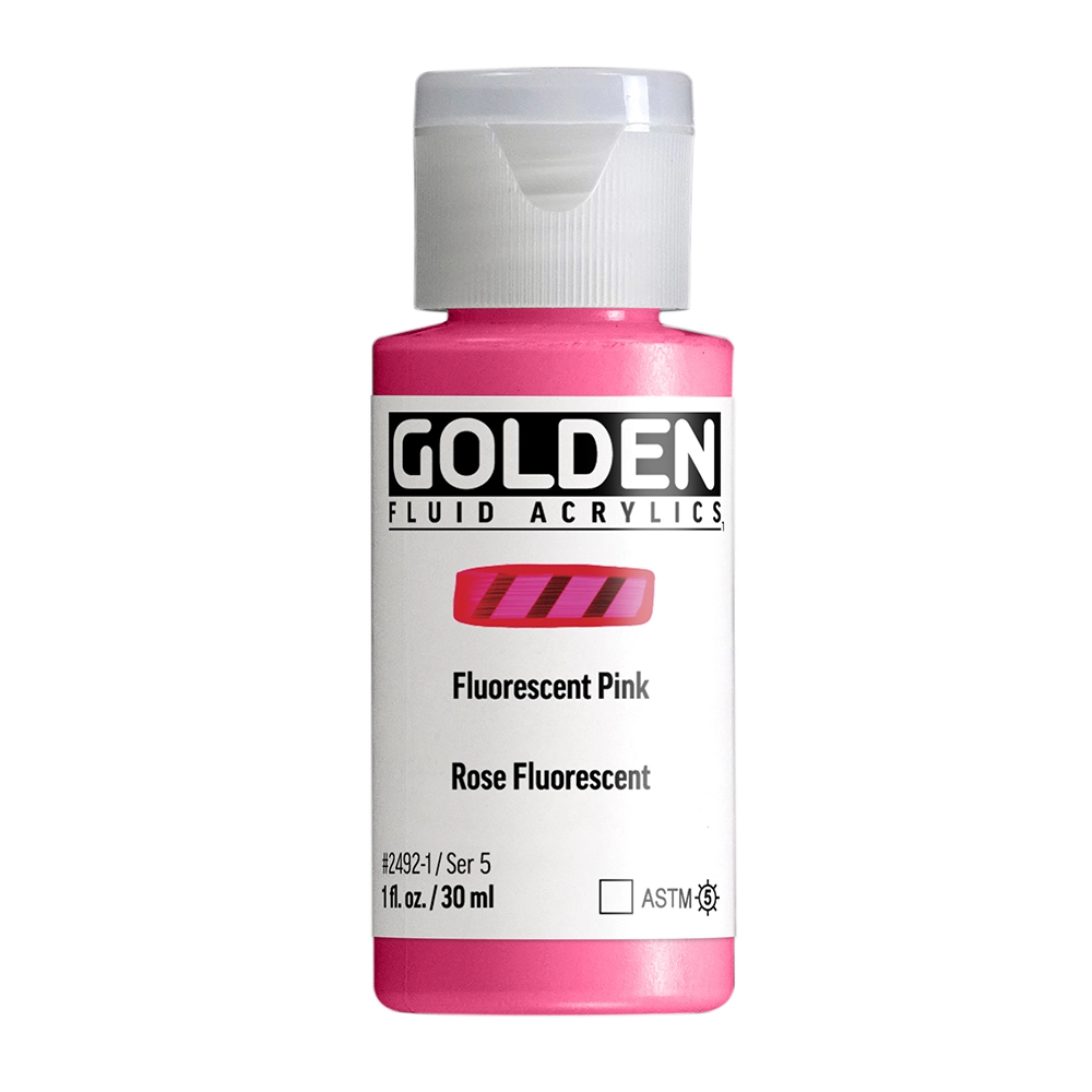 Fluid Acrylic Color Fluorescent Pink - 1 oz cylinder - 01-oz
