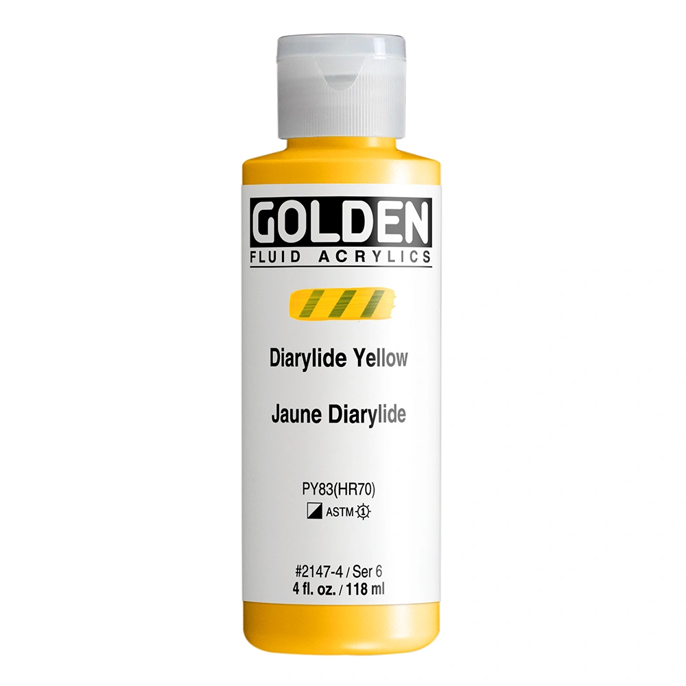 Fluid Acrylic Color - Diarylide Yellow - 4 oz cylinder - 04-oz