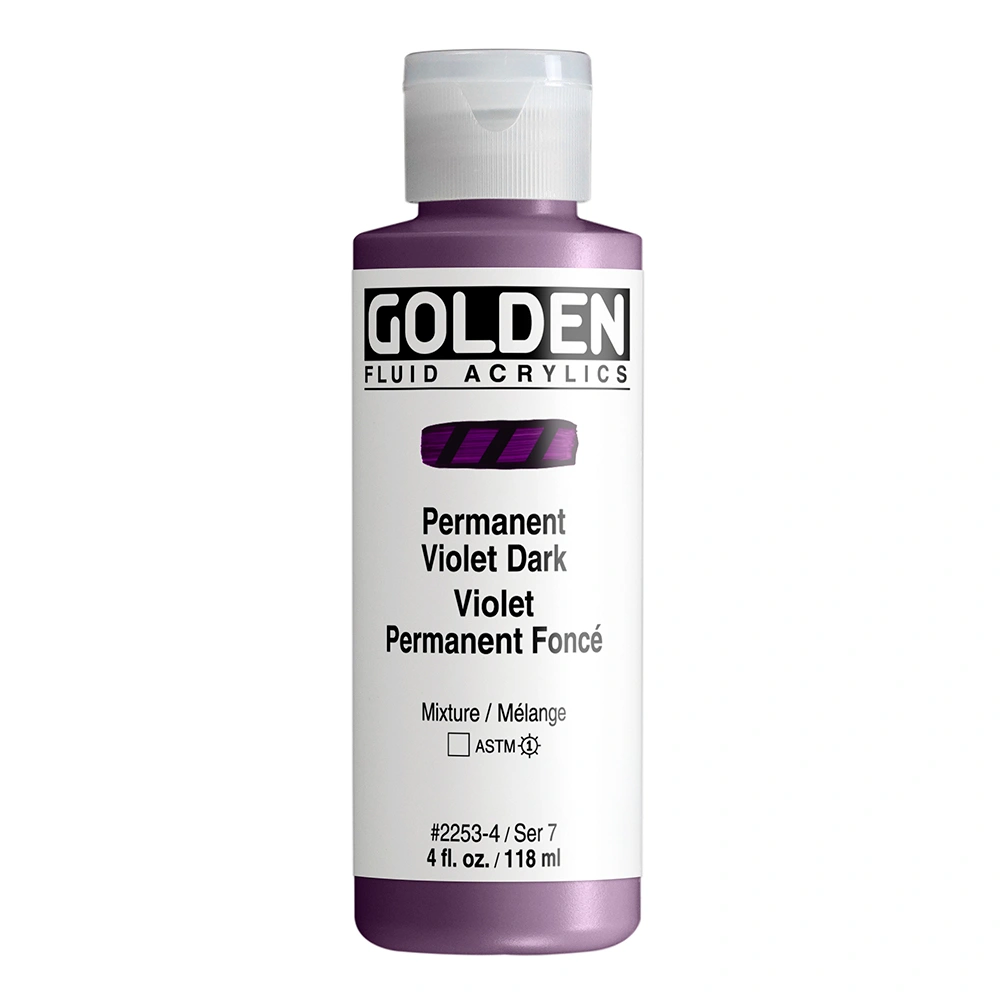 Fluid Acrylic Color - Permanent Violet Dark - 4 oz cylinder - 04-oz