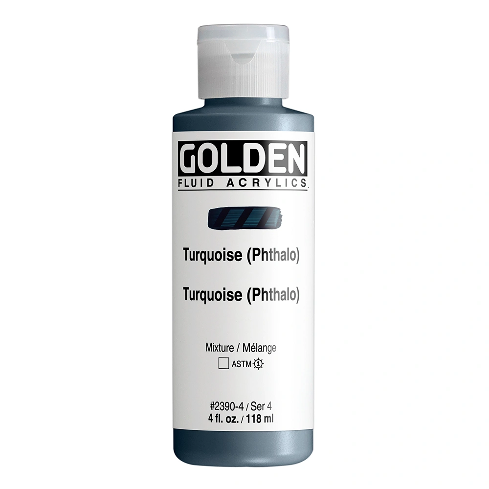 Fluid Acrylic Color - Turquoise (Phthalo) - 4 oz cylinder - 04-oz