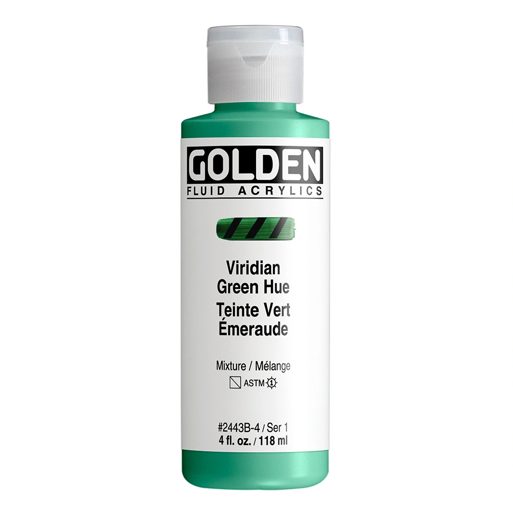 Fluid Acrylic Color - Viridian Green Hue - 4 oz cylinder - 04-oz