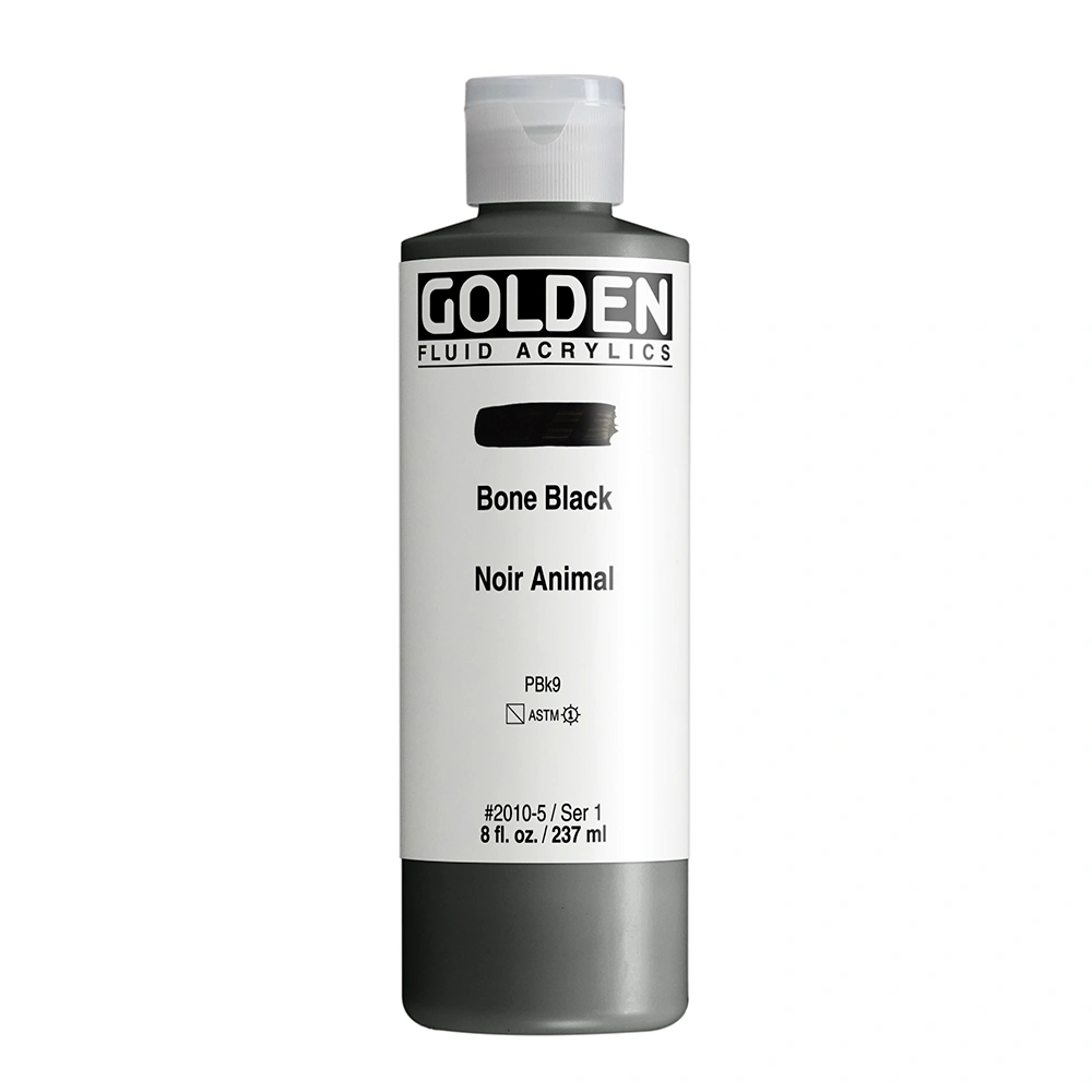 Fluid Acrylic Color - Bone Black - 8 oz cylinder - 08-oz