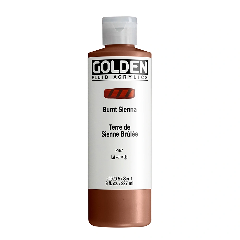 Fluid Acrylic Color - Burnt Sienna - 8 oz cylinder - 08-oz