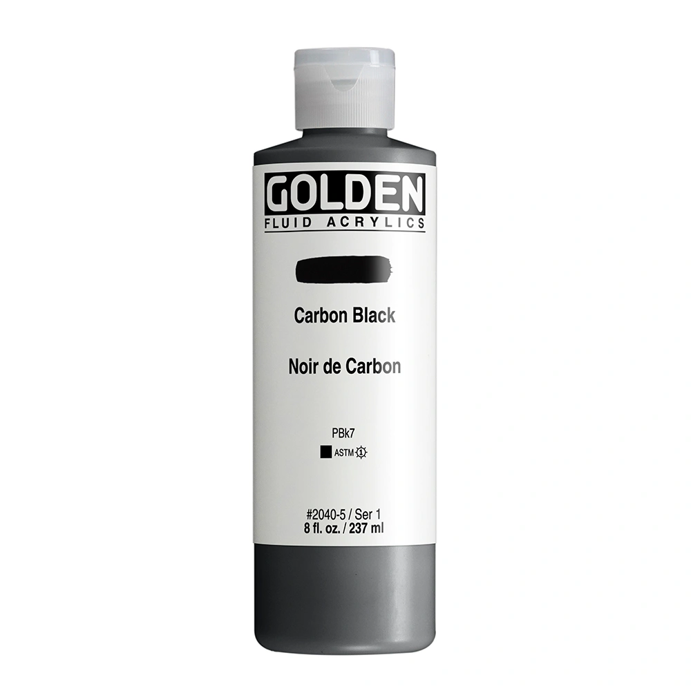 Fluid Acrylic Color - Carbon Black - 8 oz cylinder - 08-oz