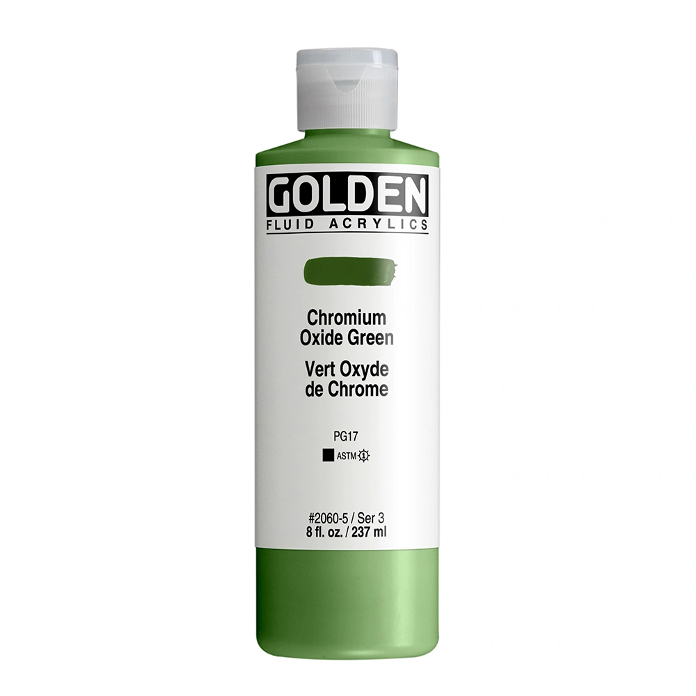Fluid Acrylic Color - Chromium Oxide Green - 8 oz cylinder - 08-oz
