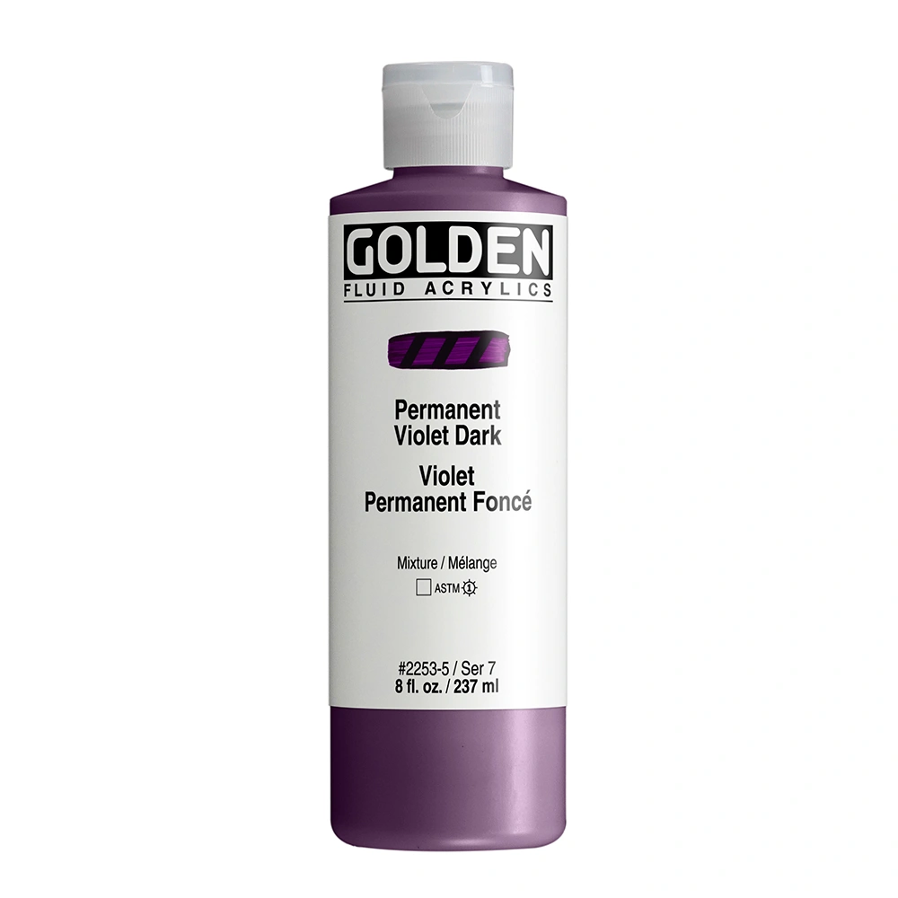 Fluid Acrylic Color - Permanent Violet Dark - 8 oz cylinder - 08-oz