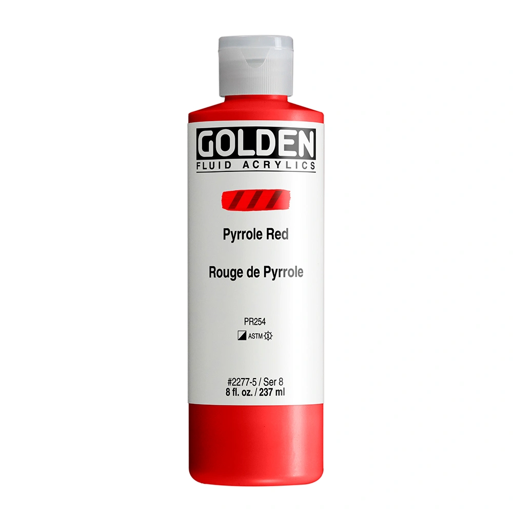 Fluid Acrylic Color - Pyrrole Red - 8 oz cylinder - 08-oz