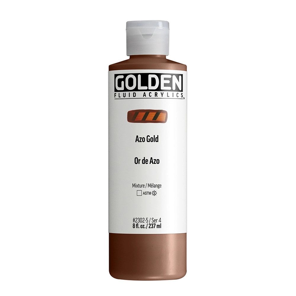 Fluid Acrylic Color Azo Gold - 8 oz cylinder - 08-oz