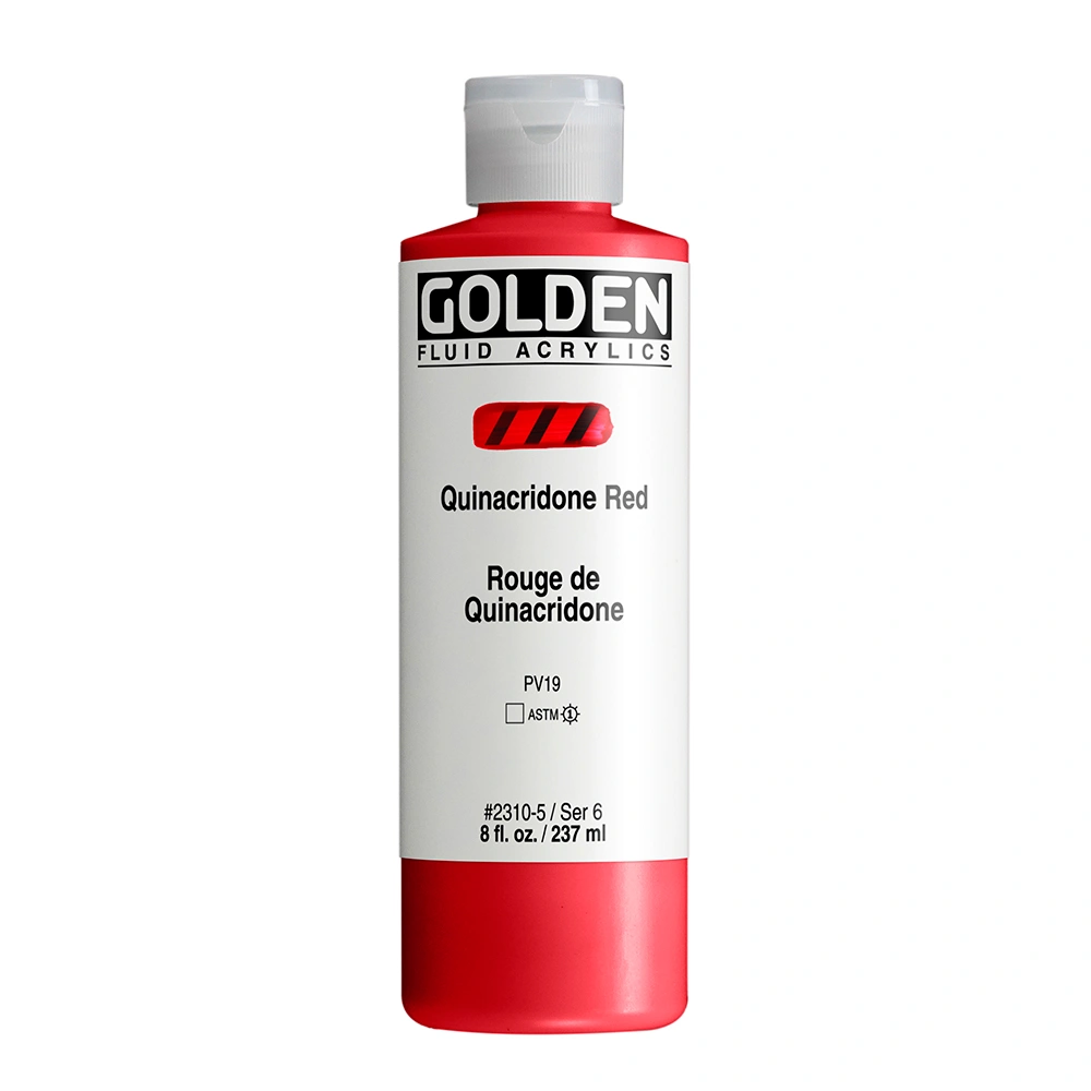 Fluid Acrylic Color - Quinacridone Red - 8 oz cylinder - 08-oz