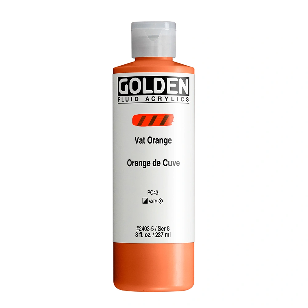 Fluid Acrylic Color - Vat Orange - 8 oz cylinder - 08-oz