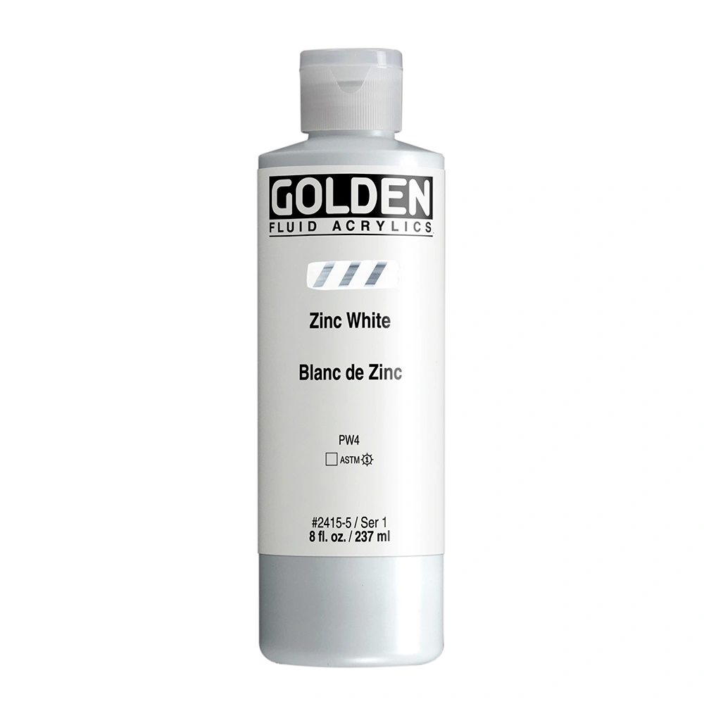 Fluid Acrylic Color - Zinc White - 8 oz cylinder - 08-oz