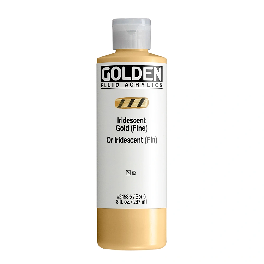 Fluid Acrylic Color - Iridescent Gold (Fine) - 8 oz cylinder - 08-oz