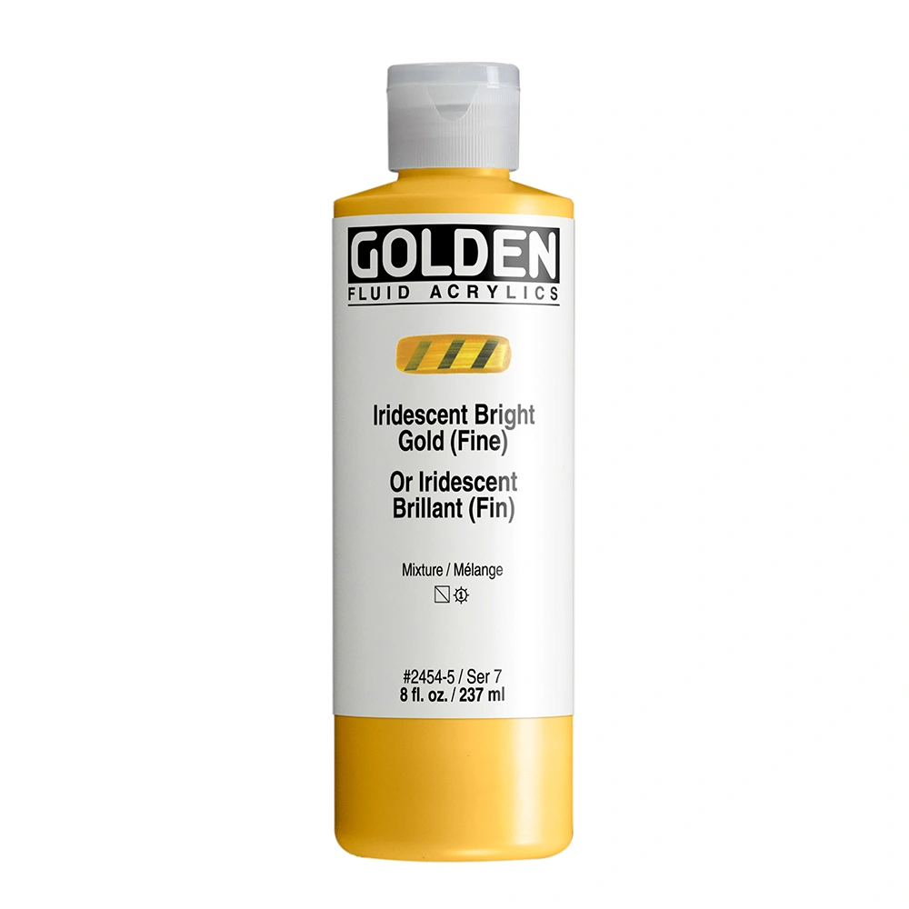 Fluid Acrylic Color - Iridescent Bright Gold (Fine) - 8 oz cylinder - 08-oz