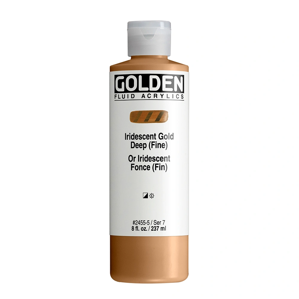 Fluid Acrylic Color - Iridescent Gold Deep (Fine) - 8 oz cylinder - 08-oz