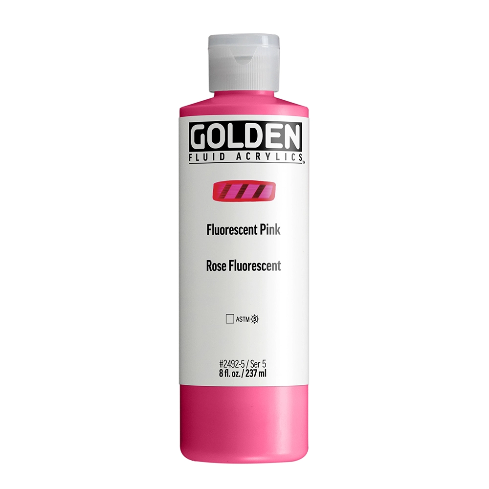 Fluid Acrylic Color Fluorescent Pink - 8 oz cylinder - 08-oz