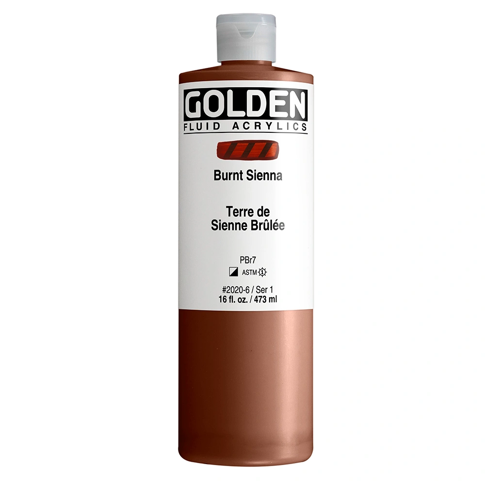 Fluid Acrylic Color - Burnt Sienna - 16 oz cylinder - 16-oz