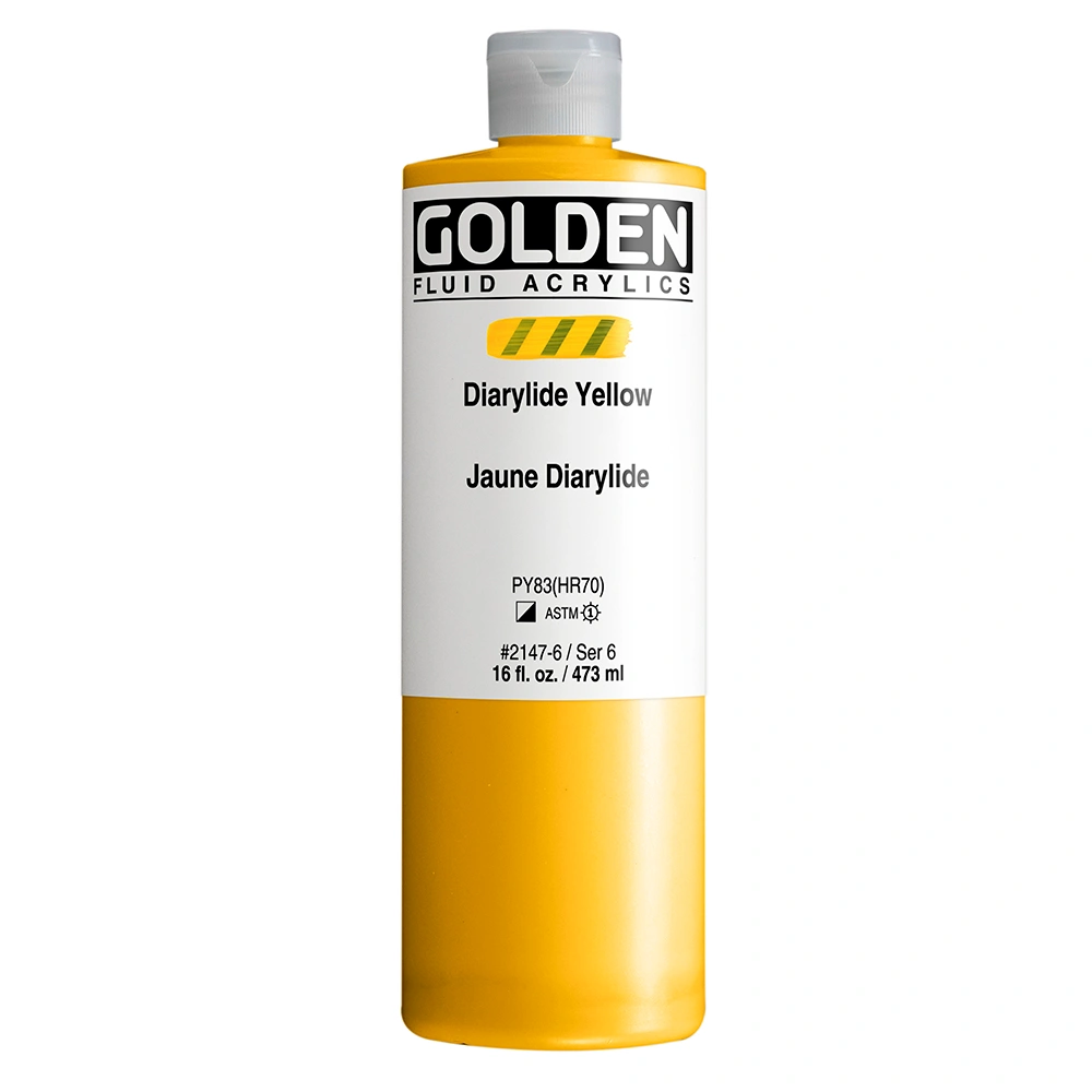 Fluid Acrylic Color - Diarylide Yellow - 16 oz cylinder - 16-oz