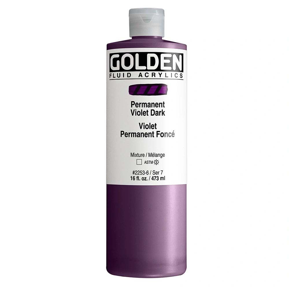 Fluid Acrylic Color - Permanent Violet Dark - 16 oz cylinder - 16-oz