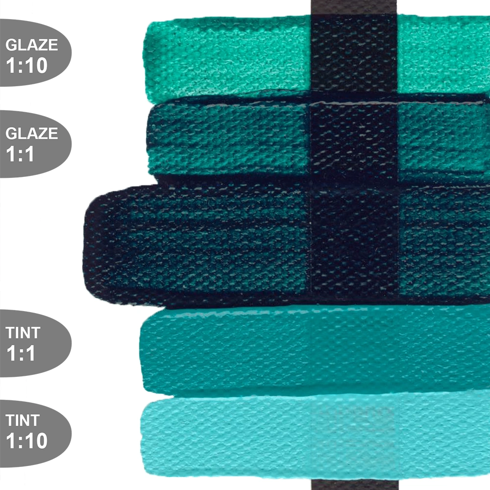Fluid Acrylic Color - Turquoise (Phthalo) - tint-glaze