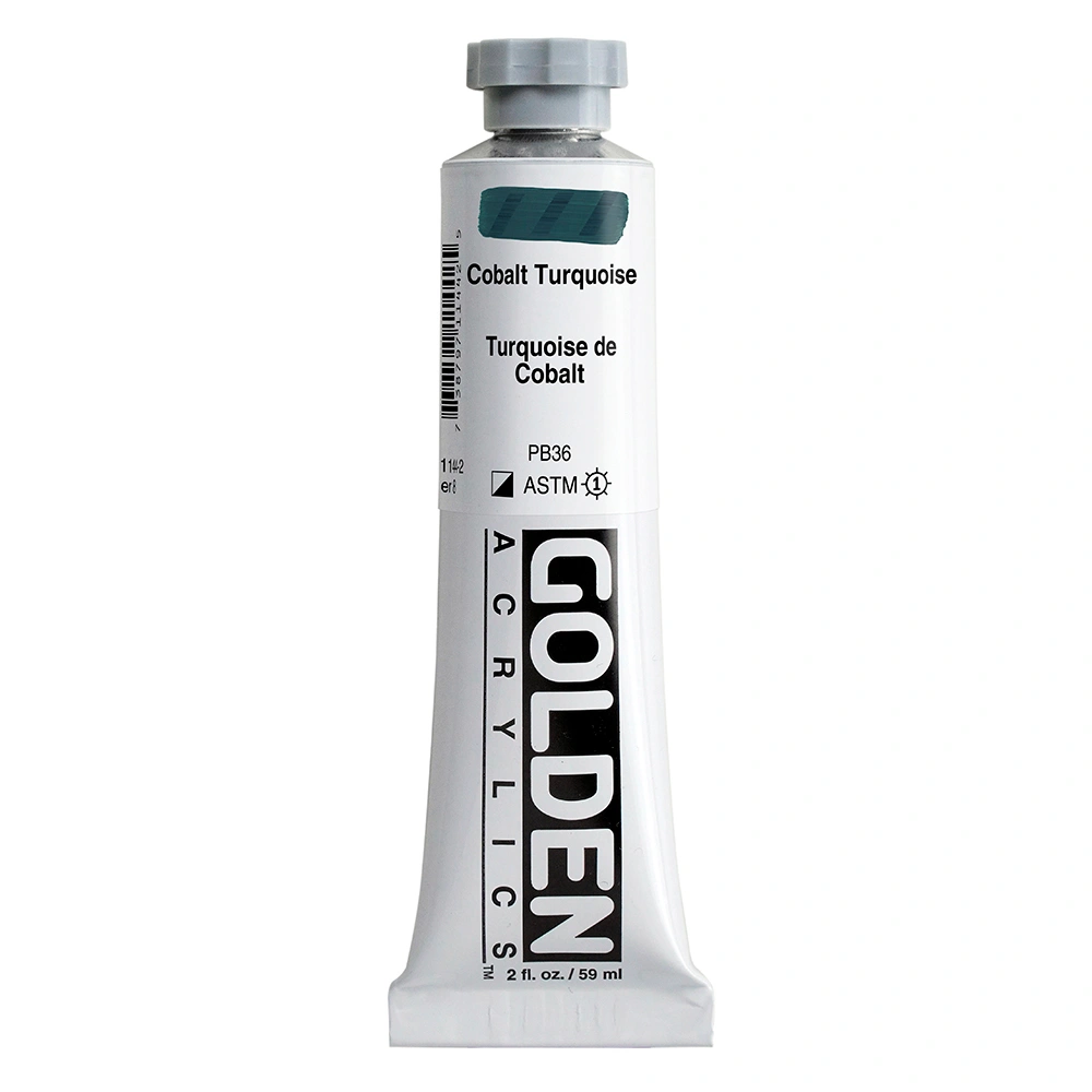 Heavy Body Acrylic Color - Cobalt Turquoise - 2 oz tube - 02-oz